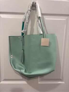 kate spade Mint Green Shoulder Tote with Tassel